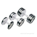 Chromed Dumbbells with Straight Handle and Rubber Ring